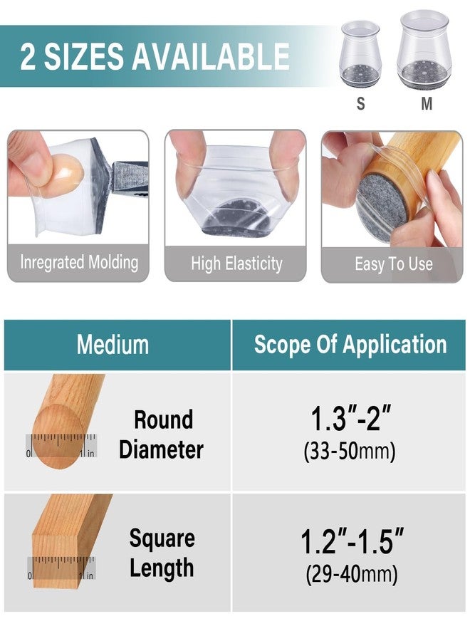 vysane Chair Leg Floor Protectors, Silicone Felt Furniture Leg Pads Caps Covers for Hardwood Floors(Medium(Fit 1.3"-2") (52) - Image 3